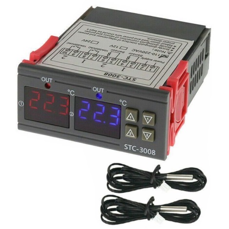  Dvigubas skaitmeninis termostatas 3W/230V