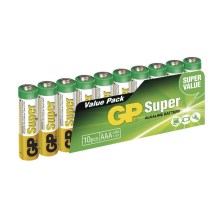 10 vnt šarminės baterijos  AAA GP SUPER 1,5V