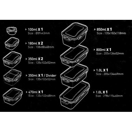 11 vnt. maisto laikymo indelių rinkinys LOCK