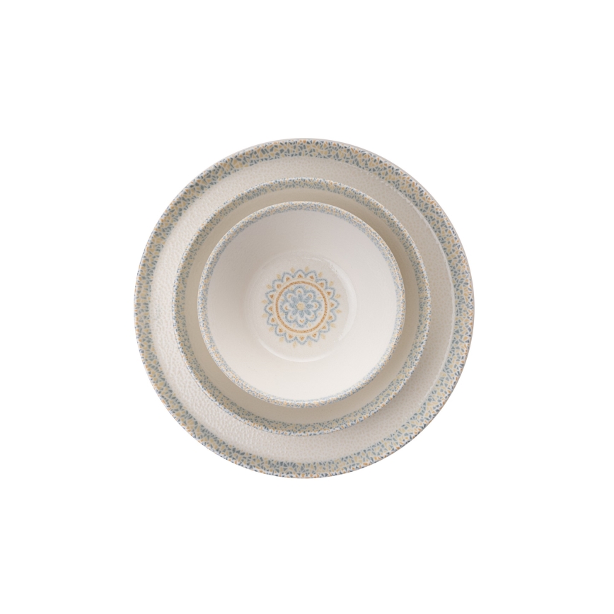 12 dalių stalo indų komplektas, žalias, porcelianas