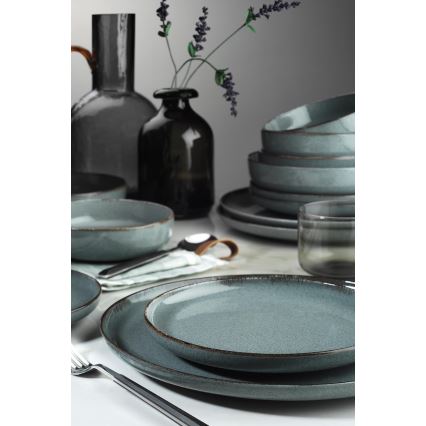 16 dalių valgomųjų indų rinkinys, pilkas/porcelianas