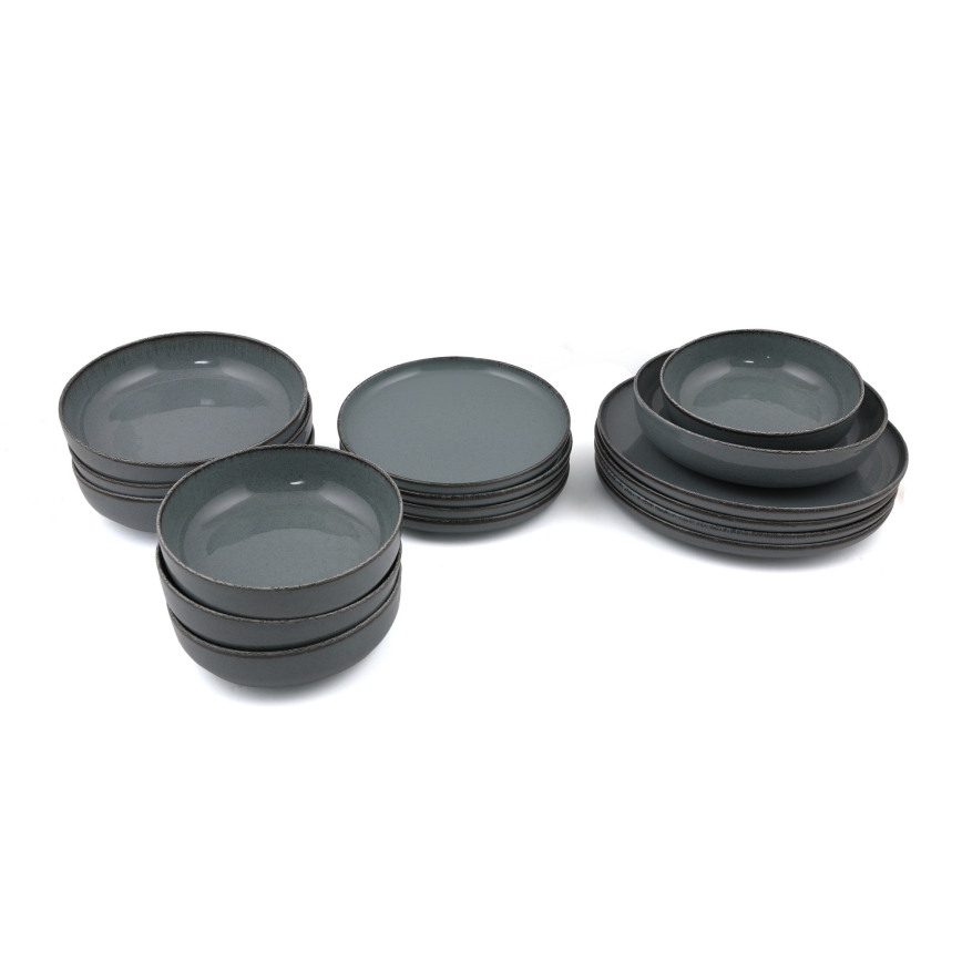 16 dalių valgomųjų indų rinkinys, pilkas/porcelianas