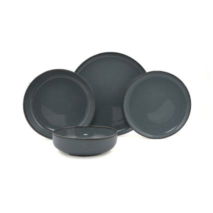 16 dalių valgomųjų indų rinkinys, pilkas/porcelianas