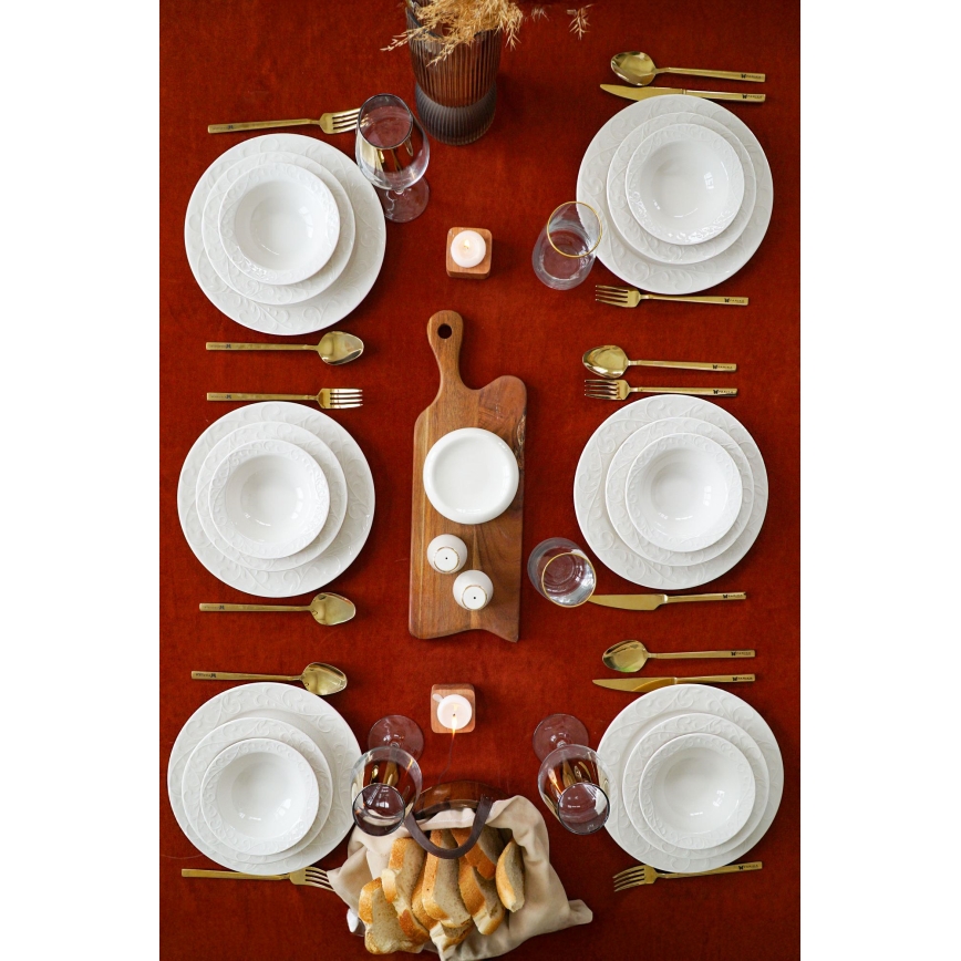 18 dalių indų rinkinys baltas/porcelianas