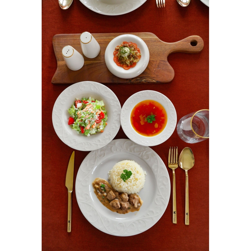 18 dalių indų rinkinys baltas/porcelianas