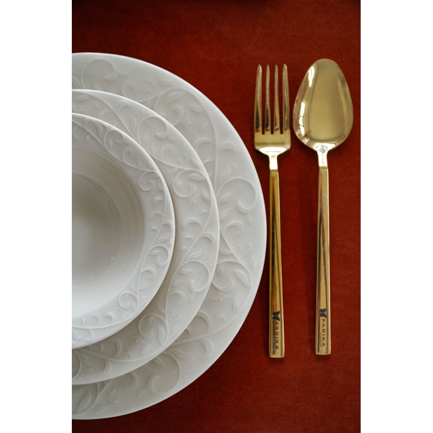 18 dalių indų rinkinys baltas/porcelianas