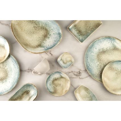 18 dalių įvairiaspalvis porcelianinis indų rinkinys