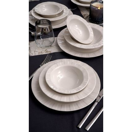 18 dalių stalo indų rinkinys baltas/porcelianas