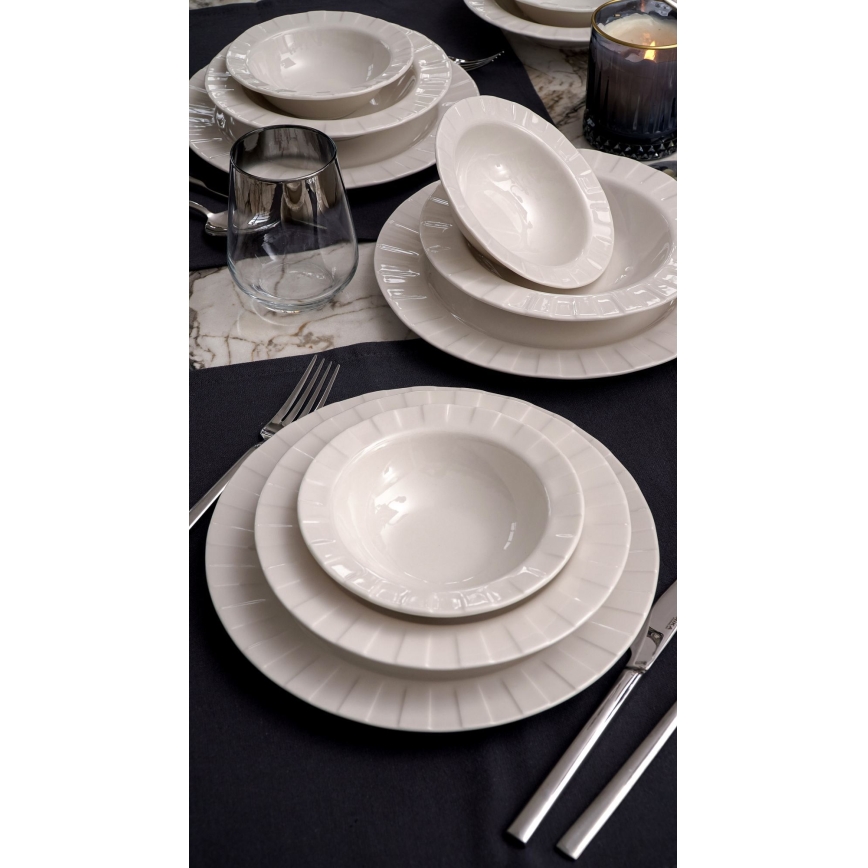 18 dalių stalo indų rinkinys baltas/porcelianas