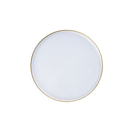 18 dalių stalo indų rinkinys – skaidrus stiklas su auksiniu akcentu