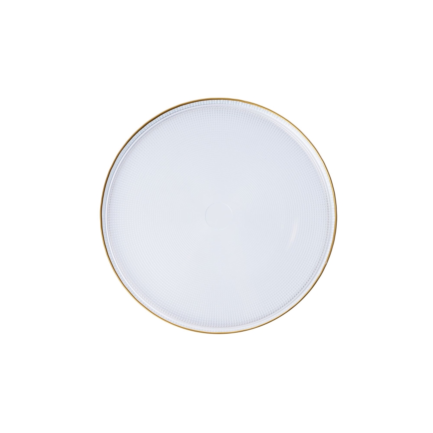 18 dalių stalo indų rinkinys – skaidrus stiklas su auksiniu akcentu