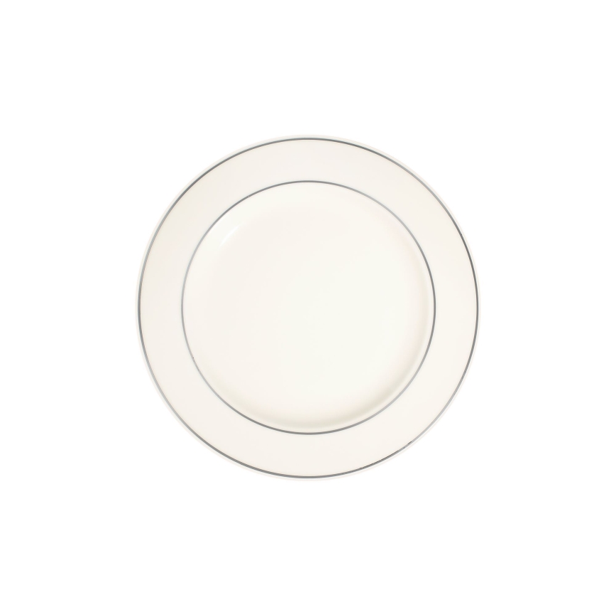 18 dalių stalo indų rinkinys — kreminis/sidabrinis/porcelianas