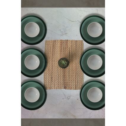 18 dalių valgomojo indų komplektas, žalia/balta, keramika