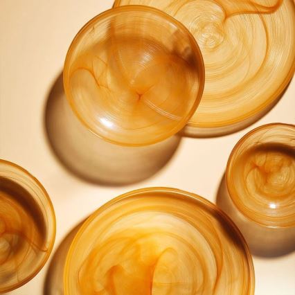 18 dalių valgomojo indų rinkinys, oranžinės spalvos / stiklas