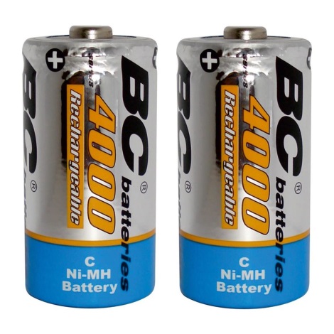 2 vnt. Įkraunama baterija NiMH C 4000 mAh 1,2V