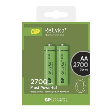 2 vnt įkraunamos baterijos AA GP RECYKO+ NiMH/1,2V/2700 mAh
