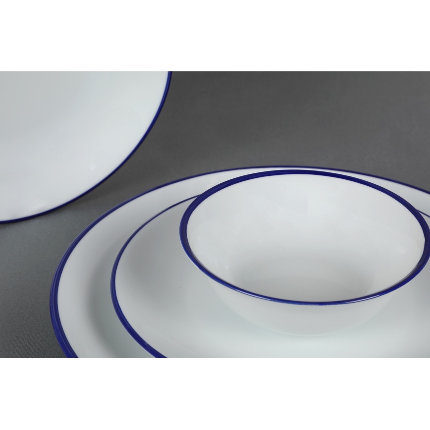 24 dalių indų rinkinys baltas/mėlynas/porcelianas