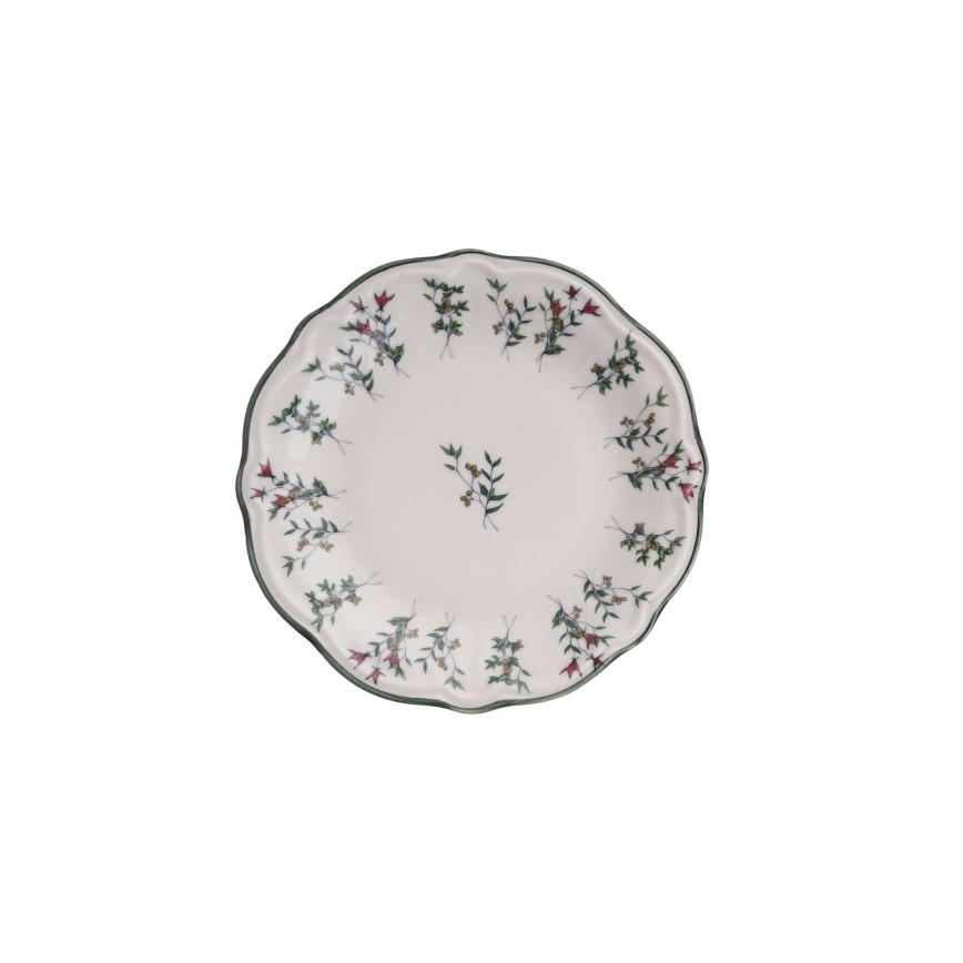 24 dalių indų rinkinys, baltas/žalias, porcelianas