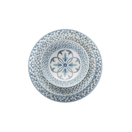 24 dalių indų rinkinys, mėlynas/porcelianas