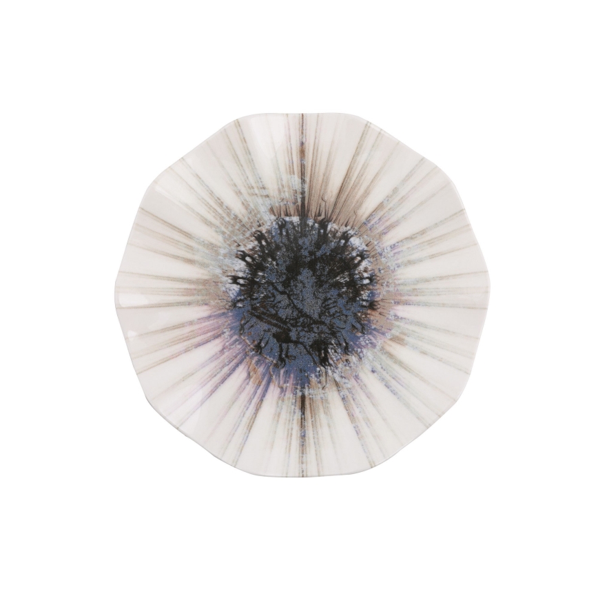 24 dalių indų rinkinys, rudos spalvos, iš porceliano