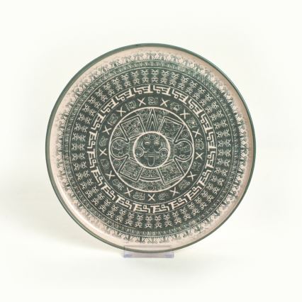 24 dalių indų rinkinys, smėlio/žalios spalvos, iš akmens masės