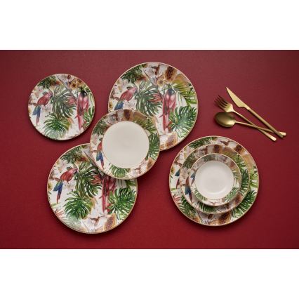 24 dalių įvairiaspalvis indų rinkinys/keramika