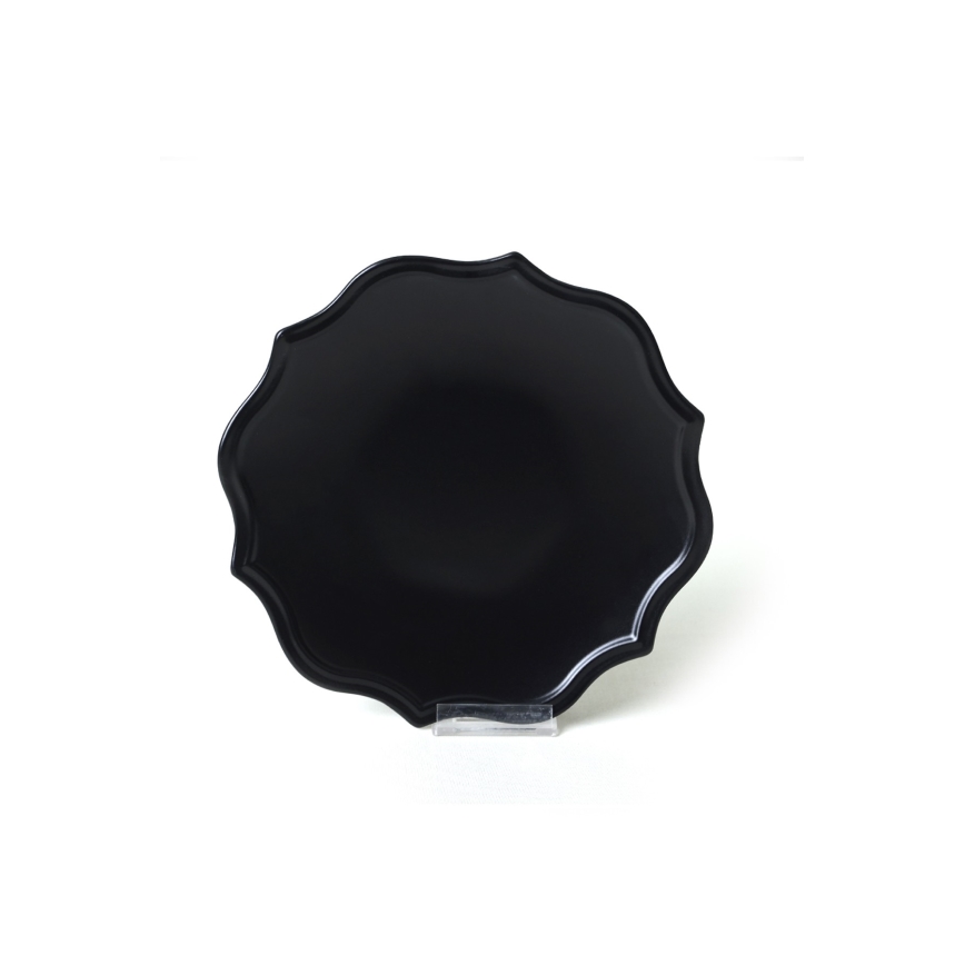 24 dalių juodas valgomojo indų rinkinys iš akmens masės