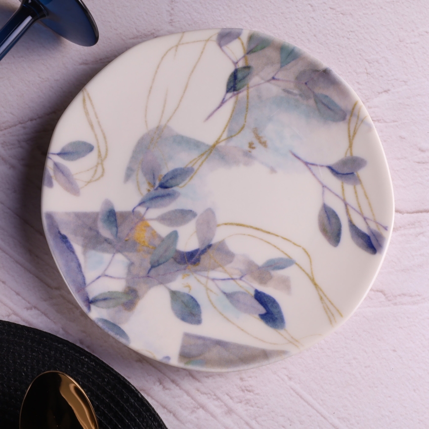 24 dalių porcelianinis indų rinkinys, baltas/mėlynas