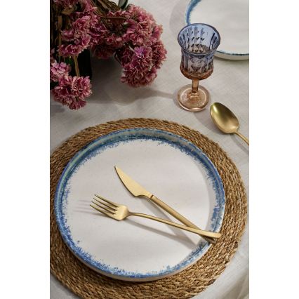 24 dalių porcelianinis indų rinkinys, baltas/mėlynas