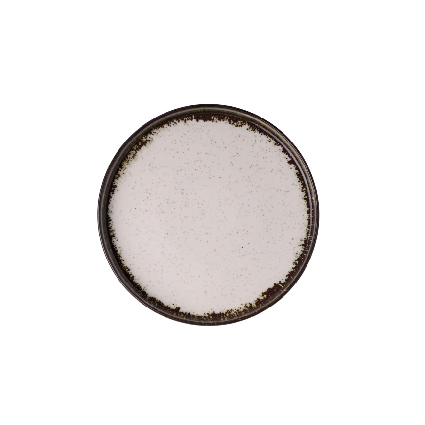 24 dalių porcelianinis valgomojo indų rinkinys, baltas/rudas