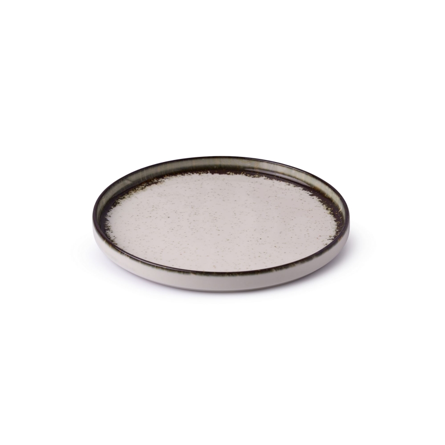 24 dalių porcelianinis valgomojo indų rinkinys, baltas/rudas