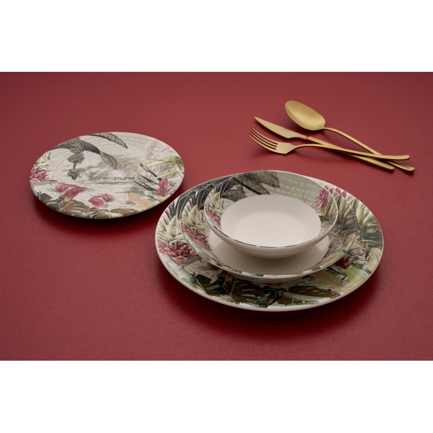 24 dalių spalvingas/keraminis indų rinkinys