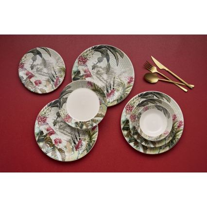 24 dalių spalvingas/keraminis indų rinkinys