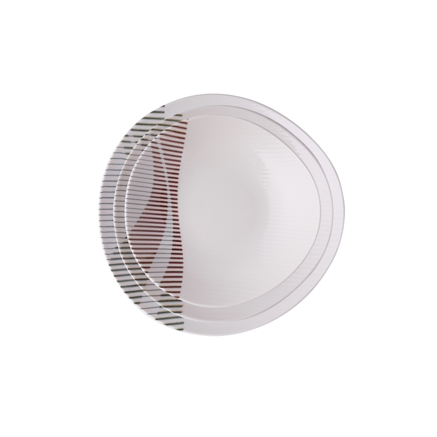 24 dalių spalvingas porcelianinis stalo indų rinkinys