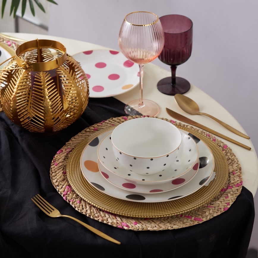 24 dalių spalvingas porceliano indų rinkinys