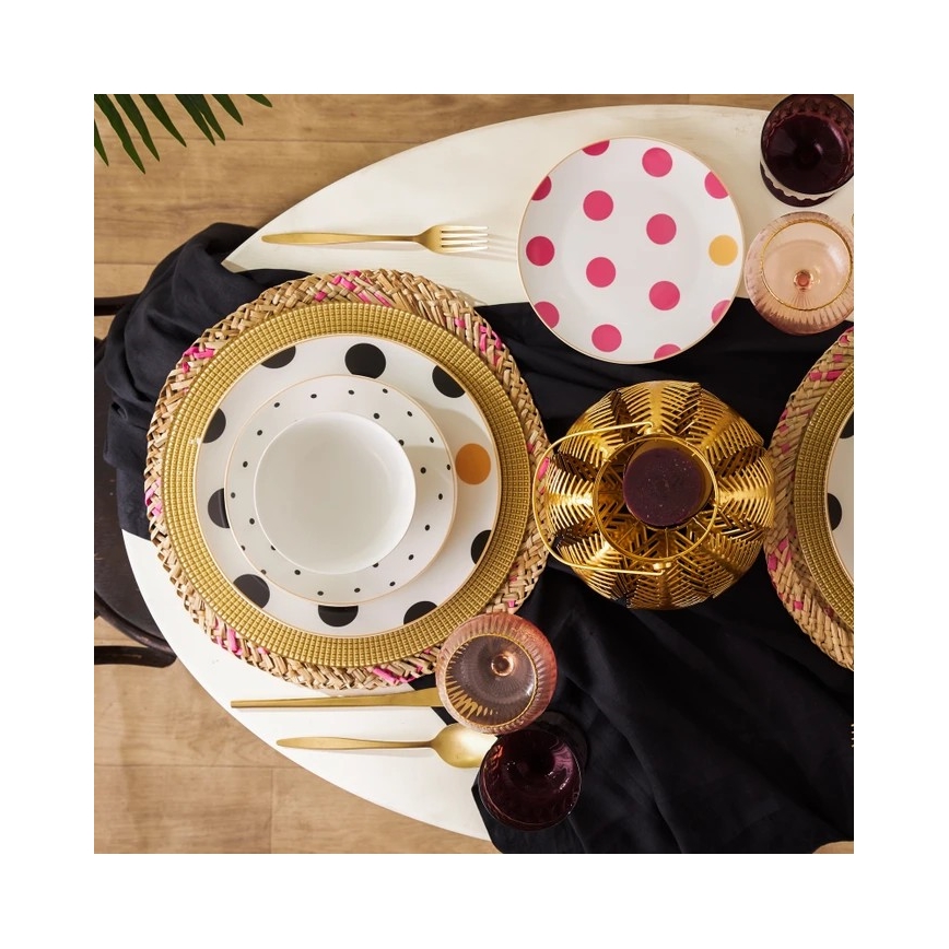 24 dalių spalvingas porceliano indų rinkinys