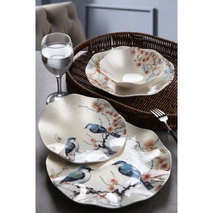 24 dalių spalvotas porcelianinis indų rinkinys