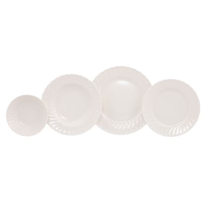 24 dalių stalo indų komplektas baltas/porcelianas