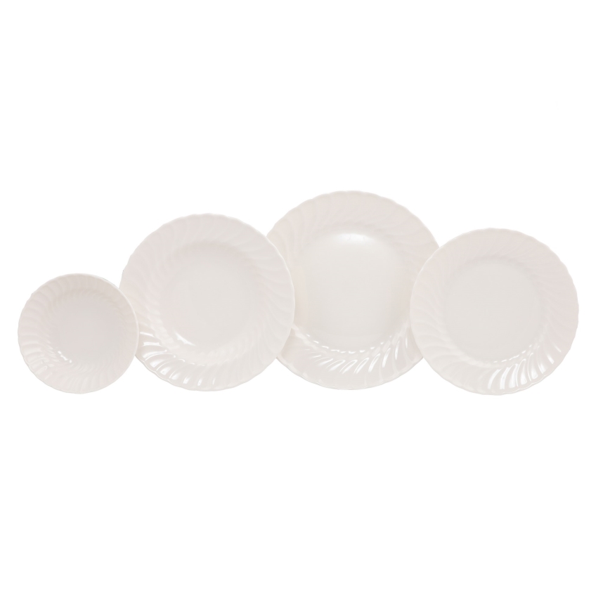 24 dalių stalo indų komplektas baltas/porcelianas