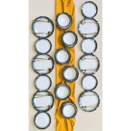 24 dalių stalo indų rinkinys balta/antracitas/keramika