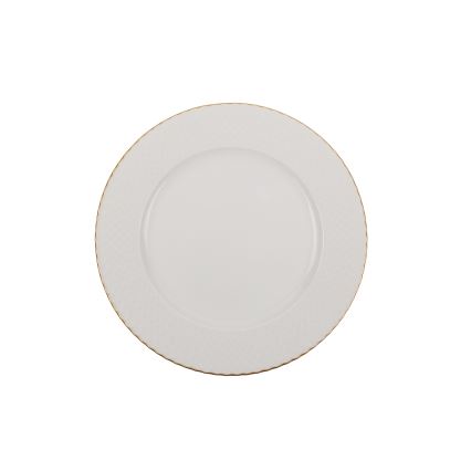 24 dalių stalo indų rinkinys, baltas/auksinis, porcelianas