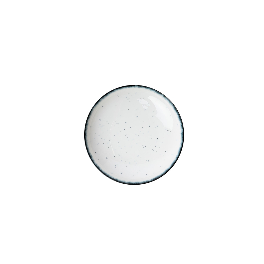 24 dalių stalo indų rinkinys, baltas/juodas, porcelianas