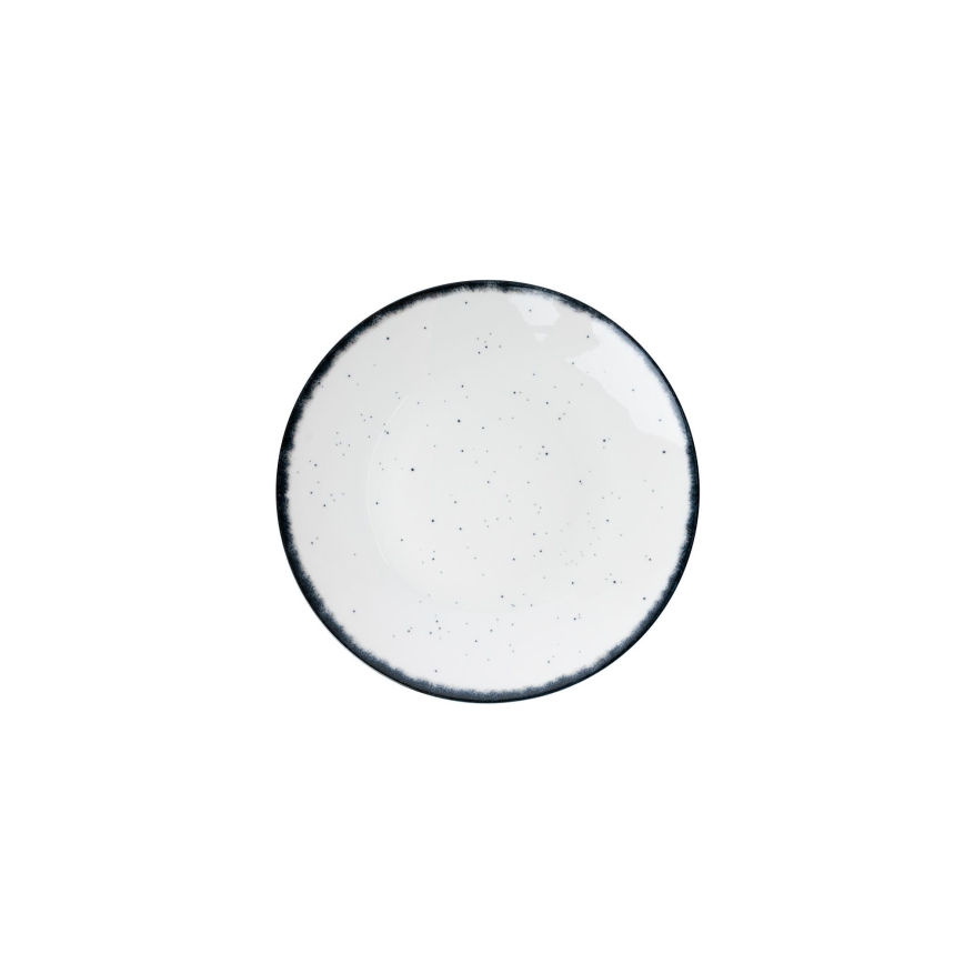 24 dalių stalo indų rinkinys, baltas/juodas, porcelianas