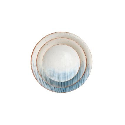 24 dalių stalo indų rinkinys, baltas/mėlynas, porcelianas