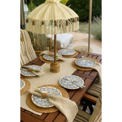 24 dalių stalo indų rinkinys, baltas/mėlynas, porcelianas