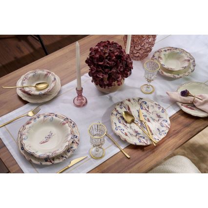 24 dalių stalo indų rinkinys įvairiaspalvis/porcelianas