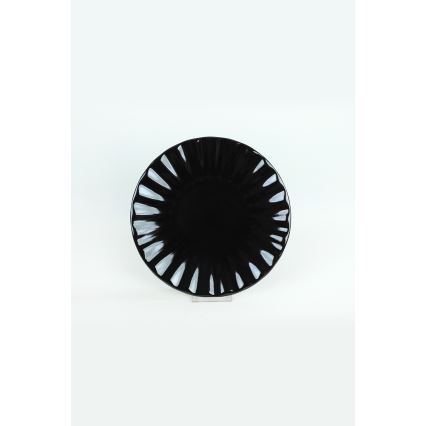 24 dalių stalo indų rinkinys, juodos spalvos / iš akmens masės