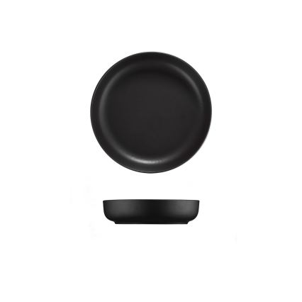 24 dalių stalo indų rinkinys, juodos spalvos / porcelianas