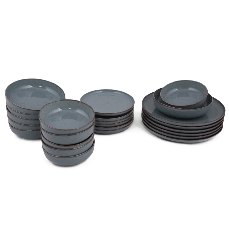 24 dalių stalo indų rinkinys, mėlynas/porcelianas