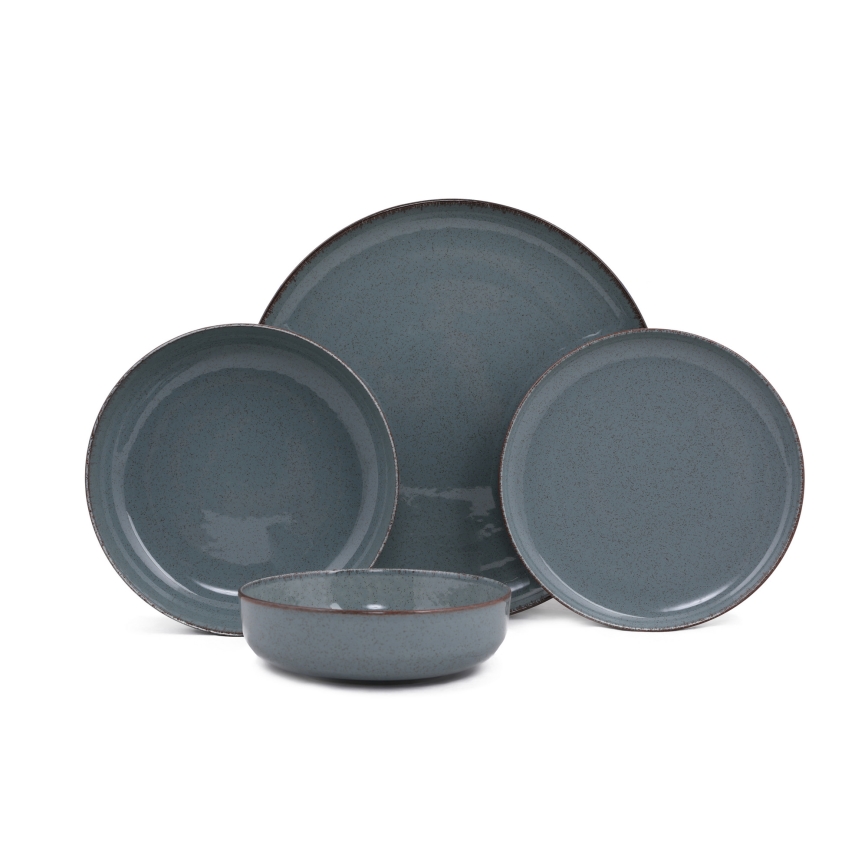 24 dalių stalo indų rinkinys, mėlynas/porcelianas